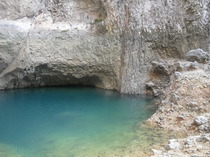 Source of the river Sorgue in Fontaine-de-Vaucluse, Provence